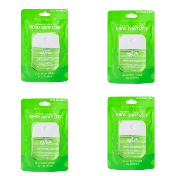 Lot Of 4 Wish Cucumber Melon Hand Sanitizer NWT 1.2 Fl Oz Each - Picture 1 of 5